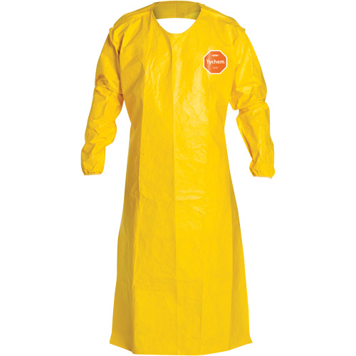 Tablier tr&egrave;s long &agrave; manches longues 2000 Tychem, Poly&eacute;thyl&egrave;ne, 52" lo x 28,5" la, Jaune Maritime Industrial Rubber