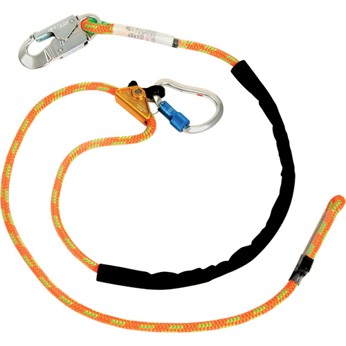 Adjustable Rope Lanyard, 1 Legs, 6', CSA Class F, Polyester Maritime Industrial Rubber