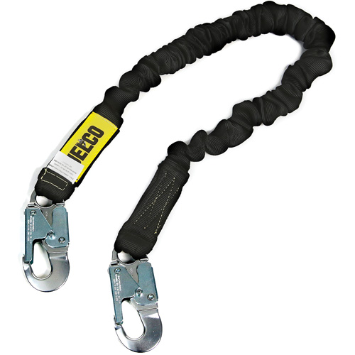 Arc Flash Lanyard, 6', Locking Snap Hook Center, Locking Snap Hook Leg Ends, Nylon Maritime Industrial Rubber