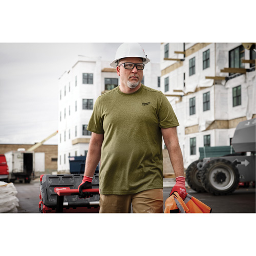 T-shirt de travail hybride, Hommes, Petit, Vert Maritime Industrial Rubber