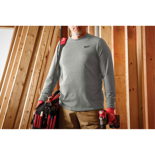 Hybrid Work Tee Shirt, Men's, Small, Grey Maritime Industrial Rubber