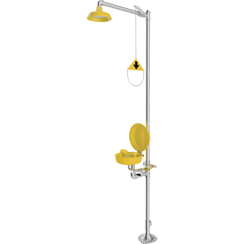 Douche durgence et douche oculaire combin&eacute;es, Socle Maritime Industrial Rubber