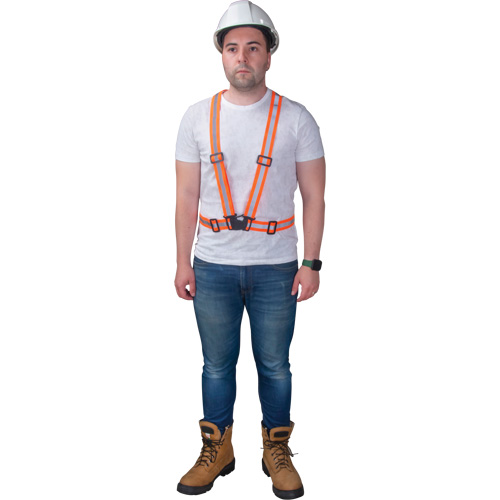 Harnais pour la circulation, Orange haute visibilit&eacute;, Couleur r&eacute;fl&eacute;chissante Argent, Moyen Maritime Industrial Rubber
