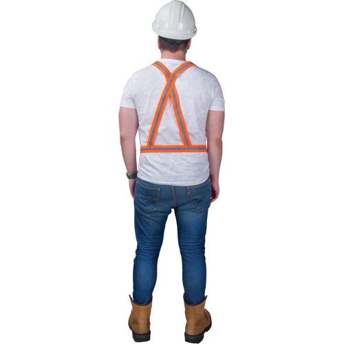Harnais pour la circulation, Orange haute visibilit&eacute;, Couleur r&eacute;fl&eacute;chissante Argent, Moyen Maritime Industrial Rubber