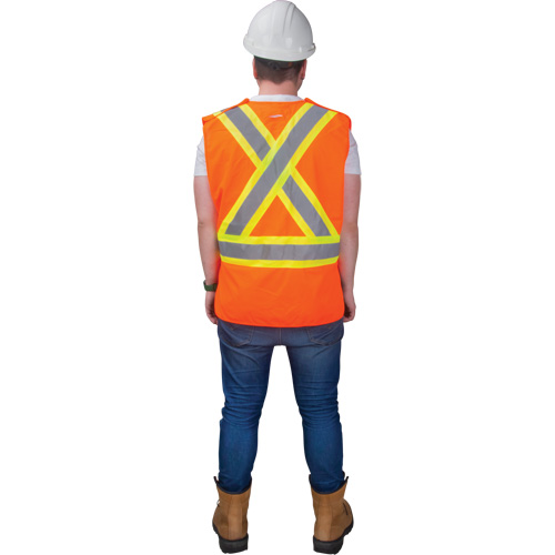 Veste d'arpenteur haute visibilit&eacute; conforme &agrave; la CSA, Orange haute visibilit&eacute;, Moyen, Polyester Maritime Industrial Rubber