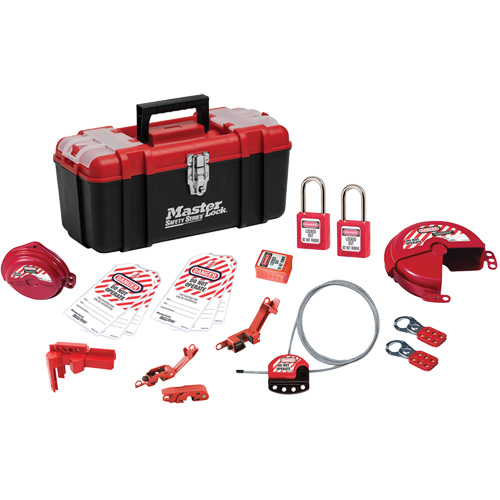 Trousse de cadenassage avec serrures en thermoplastique Zenex, Ensemble &eacute;lectrique/Vanne, 19 composants compris Maritime Industrial Rubber