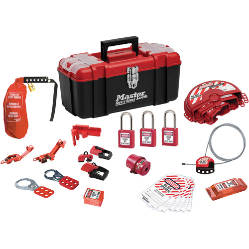 Standard Lockout Kit with Zenex Thermoplastic Locks, Electrical/Valve Kit, 27 Components Maritime Industrial Rubber
