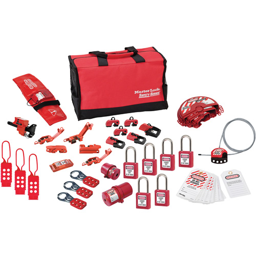 Premier Lockout Kit with Zenex Thermoplastic Locks, Electrical/Valve Kit, 34 Components Maritime Industrial Rubber