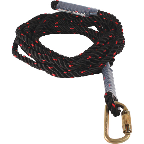 Dynamic Vertical Rope Lifeline with Carabiner Maritime Industrial Rubber