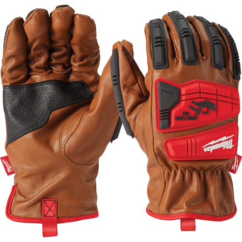 Goatskin Impact Gloves, Small, Grain Leather Palm Maritime Industrial Rubber