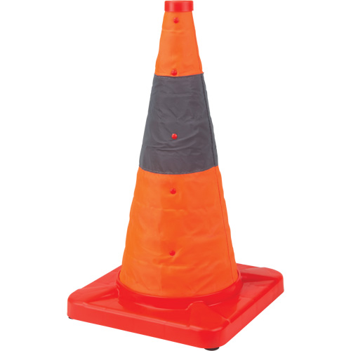 C&ocirc;ne de signalisation repliable, 18" h, Orange Maritime Industrial Rubber