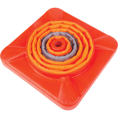 C&ocirc;ne de signalisation repliable, 18" h, Orange Maritime Industrial Rubber