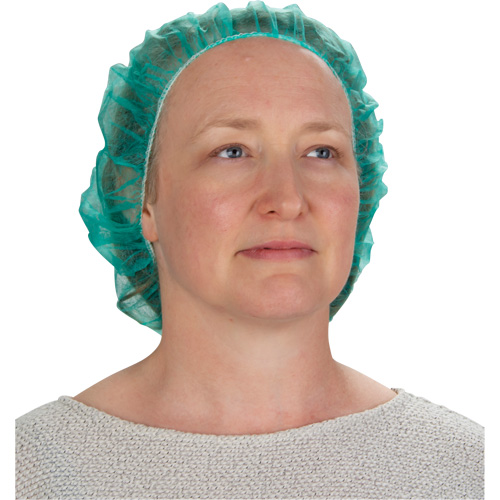 Bonnets bouffants, Polypropyl&egrave;ne, 21", Vert Maritime Industrial Rubber
