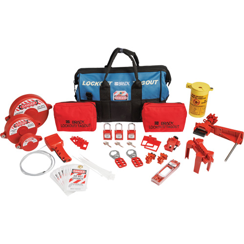 Lockout Tagout Kit with Nylon Safety Lockout Padlocks in Duffel Bag, Electrical/Valve Kit, 31 Components Maritime Industrial Rubber