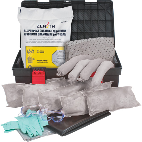 Trousses contre les d&eacute;versements dans une boîte &agrave; outils, Universel, Bac, Absorbance de 31 gal. US Maritime Industrial Rubber