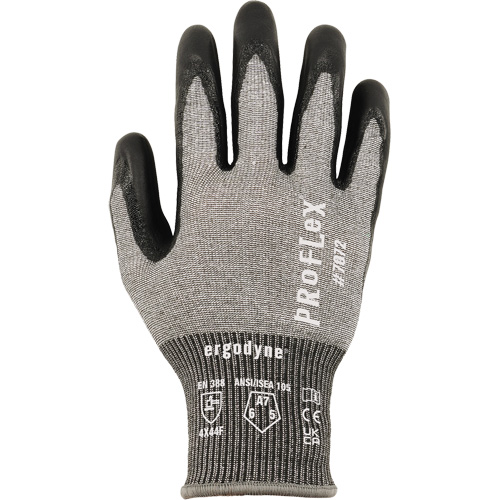 Proflex 7072 Cut-Resistant Gloves, Size Small, 18 Gauge, Nitrile Coated, HPPE/Tungsten Shell, ASTM ANSI Level A7/EN 388 Level F Maritime Industrial Rubber