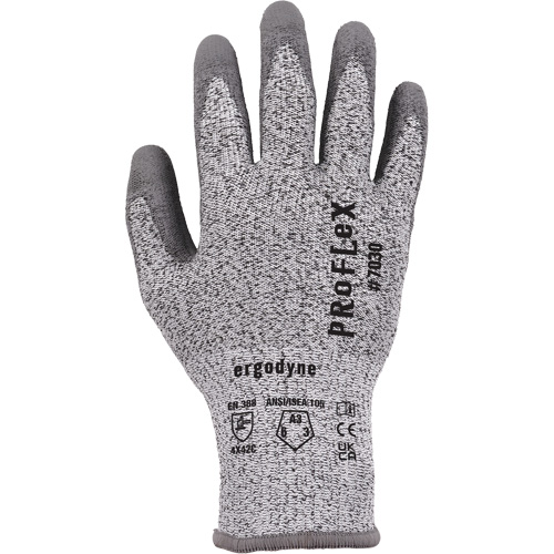 ProFlex 7030 Cut-Resistant Gloves, Size Small, 13 Gauge, Polyurethane Coated, Nylon/HPPE/Spandex Shell, ASTM ANSI Level A3/EN 388 Level C Maritime Industrial Rubber