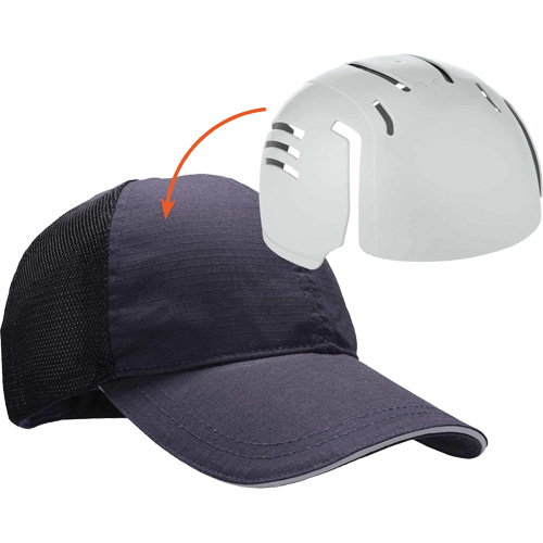 Skullerz 8946 Standard Baseball Cap with Bump Cap Insert, Navy Blue Maritime Industrial Rubber