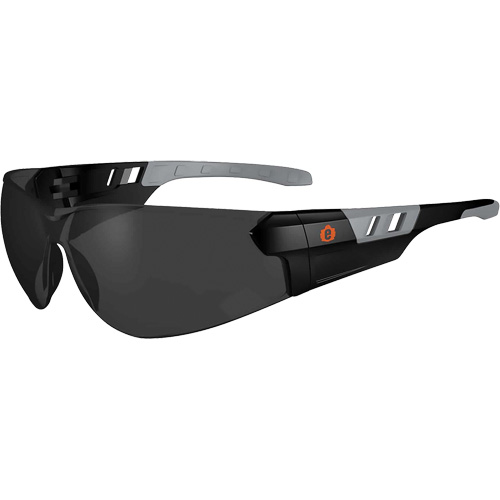 Skullerz SAGA Frameless Safety Glasses, Smoke Lens, Anti-Scratch, ANSI Z87+/Meets/Exceeds CSA Z94.3 Maritime Industrial Rubber