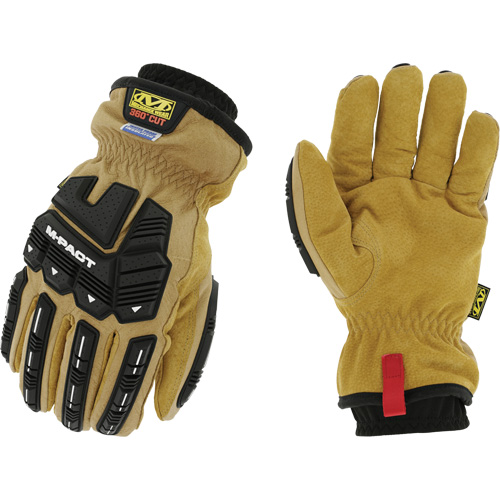 Coldwork Waterproof M-Pact&reg; Driver Gloves, 8, Grain Leather Palm, Elastic Cuff Maritime Industrial Rubber