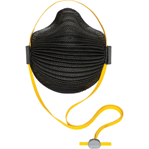 AirWave M Series Black Disposable Masks with SmartStrap&reg; & Full Foam Flange, N95, NIOSH Certified, Small Maritime Industrial Rubber