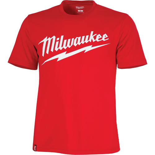 Heavy-Duty Short-Sleeved T-Shirt with Milwaukee&reg; Logo, Men's, Small, Red Maritime Industrial Rubber