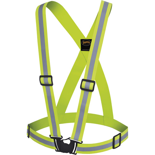 5497 Safety Sash, High Visibility Lime-Yellow, Silver Reflective Colour, One Size Maritime Industrial Rubber