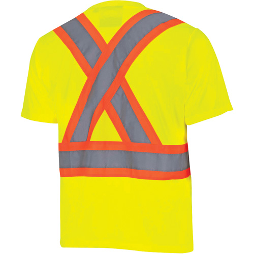 6991 Bird's-Eye Safety Shirt, Polyester, 3X-Large, High Visibility Lime-Yellow Maritime Industrial Rubber