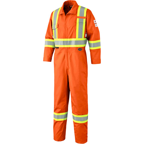 7702T FR-Tech&reg; Arc-Rated Coverall, Size 40 (Tall), High Visibility Orange, 10 cal/cm² Maritime Industrial Rubber