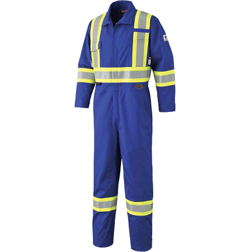 7706 FR-Tech&reg; Flame-Resistant Coverall with Leg Zippers, Size 36, Royal Blue, 9.7 cal/cm² Maritime Industrial Rubber