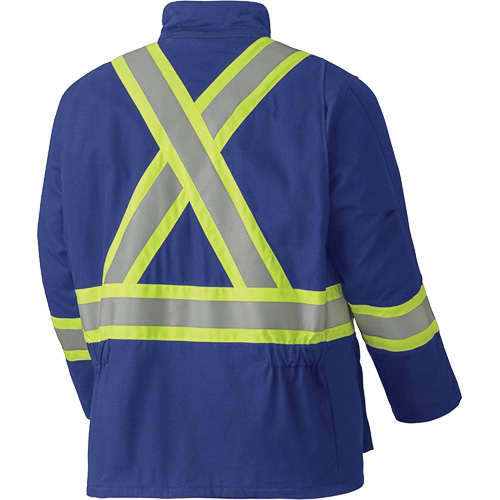 5523 Flame-Resistant Safety Parka, Small, Royal Blue, 58 cal/cm² Maritime Industrial Rubber