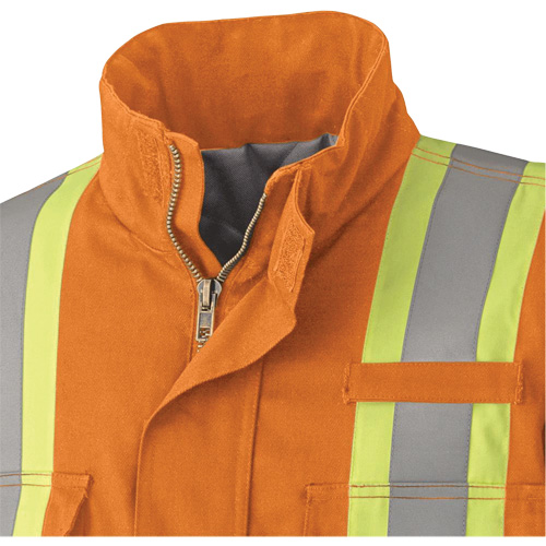 5533 Flame-Resistant Safety Parka, Small, High Visibility Orange, 58 cal/cm² Maritime Industrial Rubber