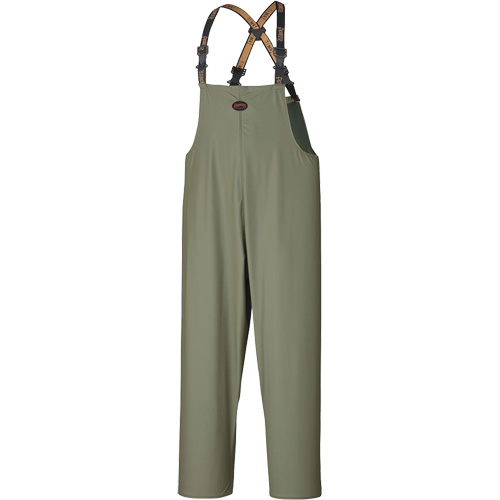 D7020 Dry King&reg; Stretch Bib Pants, X-Small, Polyurethane, Green Maritime Industrial Rubber