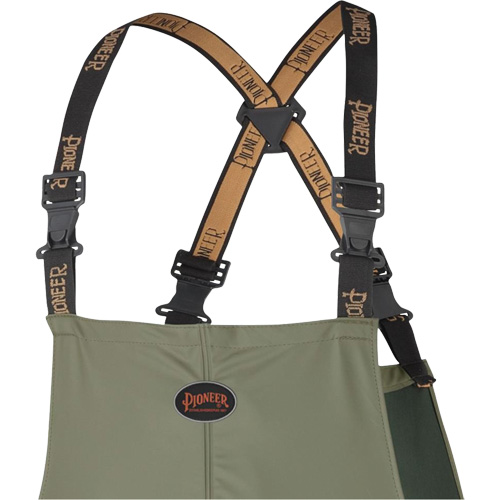 D7020 Dry King&reg; Stretch Bib Pants, X-Small, Polyurethane, Green Maritime Industrial Rubber