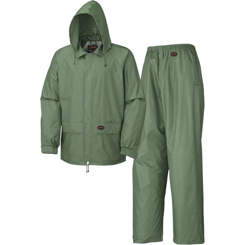 583 Rain Suit, Polyester/PVC, Small, Green Maritime Industrial Rubber