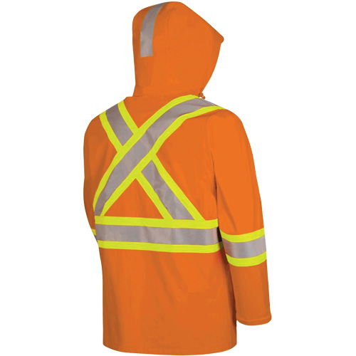 5880 Manteau de pluie ignifuge et protection contre les &eacute;clats d'arc &eacute;lectrique, T-petit, Orange haute visibilit&eacute;, 10 cal/cm² Maritime Industrial Rubber