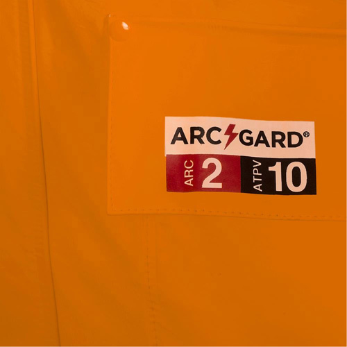5880 Manteau de pluie ignifuge et protection contre les &eacute;clats d'arc &eacute;lectrique, T-petit, Orange haute visibilit&eacute;, 10 cal/cm² Maritime Industrial Rubber