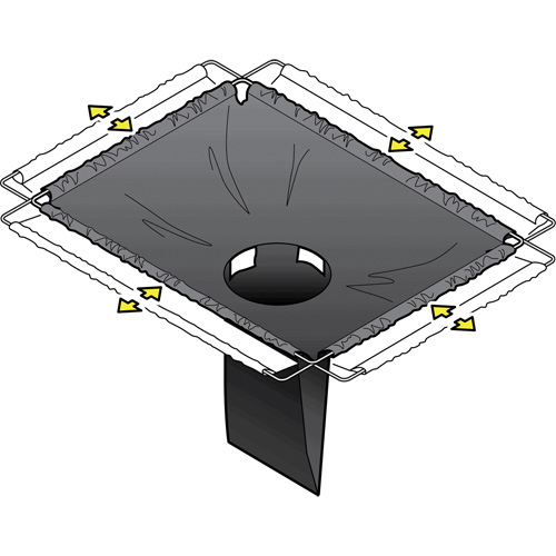 Square Ultra-Drain Guard&reg; Catch Basin Insert with Overflow Port, Oil & Sediment, 16" - 28" L x 20" - 36" W Maritime Industrial Rubber