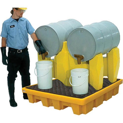 Syst&egrave;me de confinement Ultra-Drum avec drain pour 2 barils, 53" lo x 53" la x 44,8" ha, 1500 gal. US Capacit&eacute; Maritime Industrial Rubber