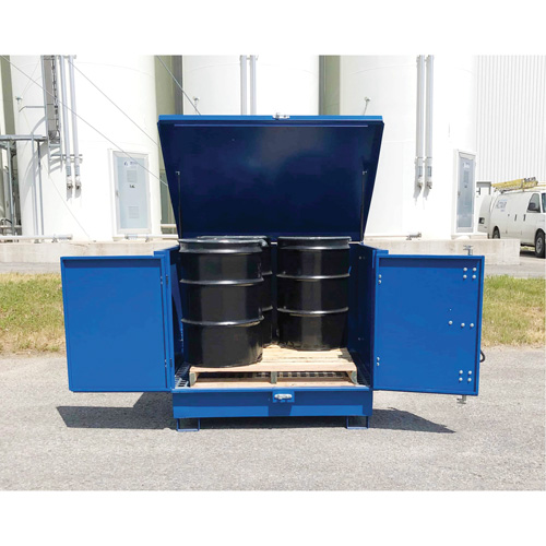 Ultra-Hard Top S4 Steel Spill Pallet, 61" L x 54.4" W x 52" H, 4700 lbs. Load Capacity Maritime Industrial Rubber