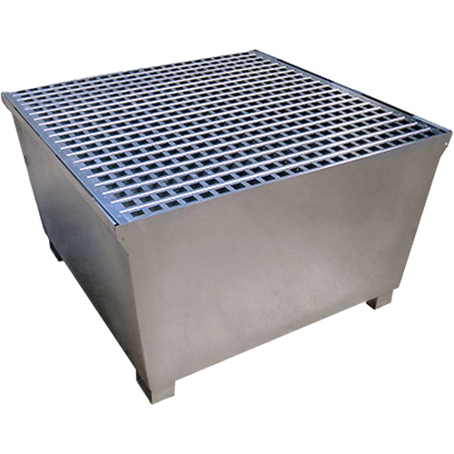 Steel Ultra-IBC Spill Pallet&reg;, 370 US gal. Spill Capacity, 57.6" x 34.7" x 56.9" Maritime Industrial Rubber