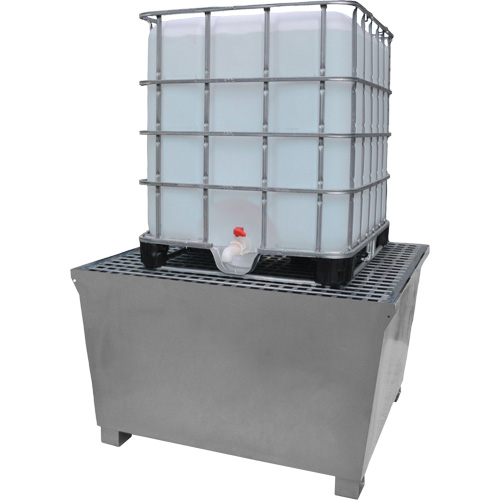 Steel Ultra-IBC Spill Pallet&reg;, 370 US gal. Spill Capacity, 57.6" x 34.7" x 56.9" Maritime Industrial Rubber