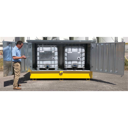 Steel Ultra-Twin IBC Hard Top, 123.4" L x 73.4" W x 66.4" H, 12250 lbs. Load Capacity Maritime Industrial Rubber