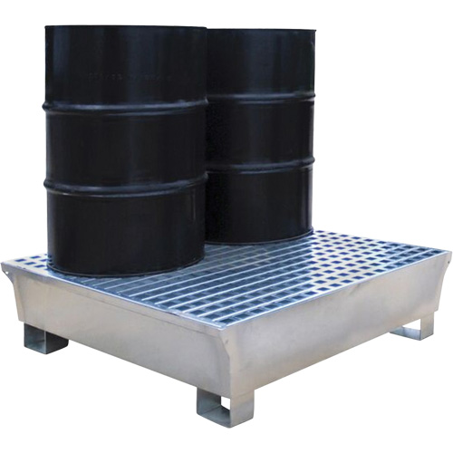 2-Drum Steel Ultra-Spill Pallet&reg;, 68 US gal. Spill Capacity, 47.2" x 31.4" x 17.4" Maritime Industrial Rubber