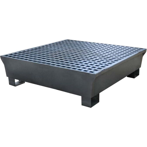 4-Drum Steel Ultra-Spill Pallet&reg;, 68 US gal. Spill Capacity, 49.1" x 47.1" x 10.9" Maritime Industrial Rubber