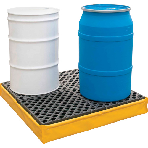 4-Drum Flexible Ultra-Spill Pallet&reg;, 66 US gal. Spill Capacity, 48" x 48" x 7" Maritime Industrial Rubber