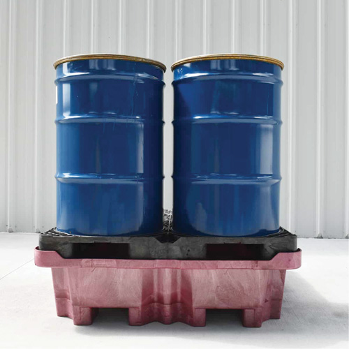 Palette de d&eacute;versement Ultra-Spill King, 4 barils, Capacit&eacute; de d&eacute;versement 85 gal. US, 51" x 51" x 17,5" Maritime Industrial Rubber