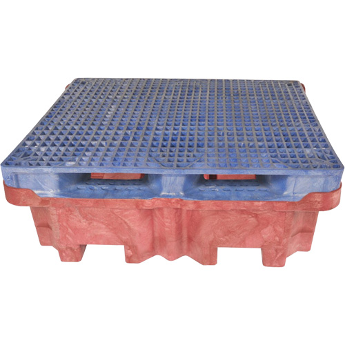 Ultra-Spill King palette de d&eacute;versement &agrave; pont plat, 4 barils, Capacit&eacute; de d&eacute;versement 85 gal. US, 51" x 51" x 17,5" Maritime Industrial Rubber