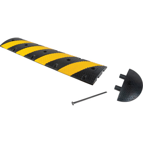 Speed Bump Kit, Rubber, 4' L x 11" W x 2" H Maritime Industrial Rubber