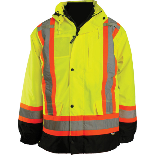 Veste 7 en 1, Polyester, Orange haute visibilit&eacute;, Moyen Maritime Industrial Rubber